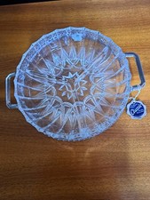 Serviersschale / Glasschale, rund mit versielberten Einsatz, Made in England