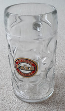 Bierhumpen Glashumpen 1 Liter mit der Werbung FAXE BRYGGERI PREMIUM