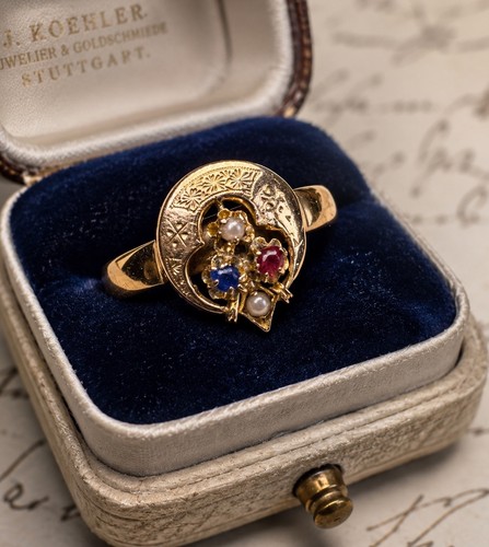 Ring 333 jugendstil antik - ring,, 333,