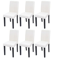 B-Ware 6er-Set Esszimmerstuhl MCW-O65d, Stuhl Polsterstuhl, Kunstleder, weiß