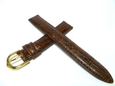 15 mm BRAUN UHRENARMBAND ARMBAND ALLIGATOR PRÄGUNG UHRENBAND LEDER 1550