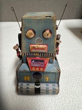 ROBOT  TANK R1-Retro Mechanis. Robot Schlüßelaufzug Sammlerobjekt kein Spielzeug
