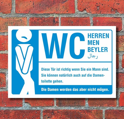 Schild toilette herren - schild,