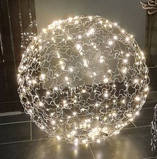 Drahtkugel Lampe Alu LED 45cm oder 50 cm  DYI Handarbeit Garten Geschenk SOLAR