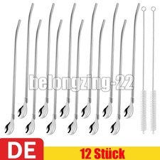 12 Stück Edelstahl Trinkhalm