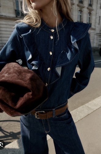 Zara denim blouse - denim,
