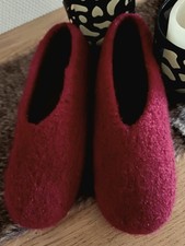 Filzhausschuhe mehrere Größen dunkelrot Filzschuhe Hausschuhe gefilzt