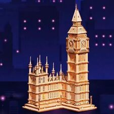 ROBOTIME 3D Holz Puzzle Big Ben Modell Bausatz LED Erwachsene Kinder Geschenk