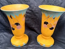 Vintage Art Deco orange & blau
