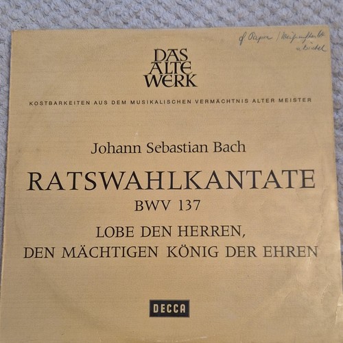 Decca bach ratswahlkantate bwv - decca,