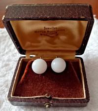 Perlen Ohringe - 417er Gold - Schlicht und brilliant  - mit  Etui - antik