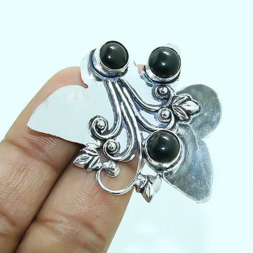 Schwarzer onyx edelstein ring - edelstein,