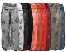 Haremshose Damen BOHO Pluderhose luftig Sommerhose Flatterhose weites Bein 38-44