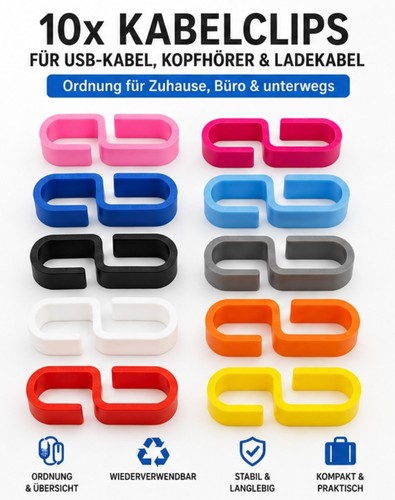 10er pack kabelclips - 10er,