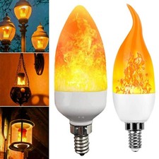E14 E12 LED Flamme Glühbirne Flackernde Feuer Kerze Birne Lampe Leuchtmittel DE