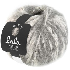 Wolle Kreativ! Lana Grossa - Lala Berlin Buffy 0011 grau rohweiß 50 g