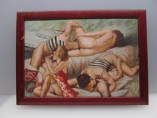 Erotik Akt  Gemälde  auf Leinwand   Gruppen Party