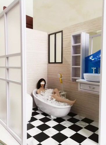 Miniatur puppe badezimmer - puppe,