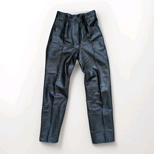 Morena 100% Echtleder Damen Lederhose Schwarz Größe 36 Vintage 90er Top Zustand 