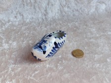 Keramik Klompen 8 cm Windmühle E.H.60 Handpainted Holland Holzschuhe blau weiß