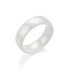 KERAMIK DAMENRING DAMEN WEIß FRAUEN RING CERAMIC FACETTIERT WOMENS WHITE WOMENS