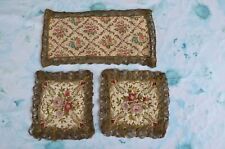 Brokat Deckchen Set rechteckig/quadratisch Deco Bordüre Vintage 60er/70er Jahre