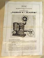Bedienungsanleitung  für Filmprojektor PLANK 8 mm Heimprojektor NORIS 8-JUNIOR