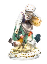 Figur Mädchen Hühner