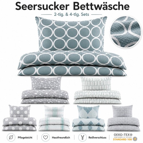 Seersucker bettwäsche set - seersucker,