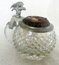 ALT Bierkrug Studentika Eberswalde W.S. 1896 Tübinger Igel Krug Zinn Sammelkrüge