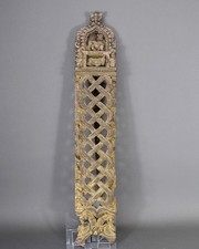 Uraltes  Tempelfragment Foo Hund Holz Asien Asiatika Buddha Indien AG203