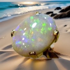 Weiß Opal Ring 585/14k Gold Ring 60 (19,1 mm Ø)