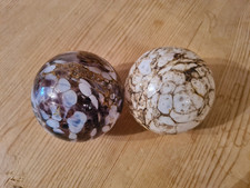 2 Glaskugeln Eisch, mundgeblasen, Durchmesser ca. 9cm