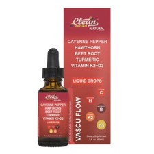 Vascu Flow Cayenne Pepper Liquid Drop Hawthorn Beef Root Turmric Vitamin K2+D3 #