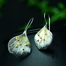Große Ginkgo Ohrhänger Blatt