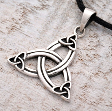 Anhänger Silber 925 Triskele keltischer Knoten 3,6 cm x 2,9 cm mit Band Wikinger