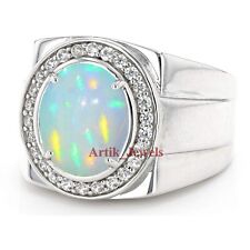 Natürlich Feuer Opal & Cz Mit