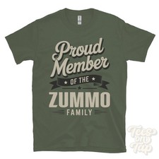 STOLZES MITGLIED DER FAMILIE ZUMMO T-SHIRT Nachname Nachname Erbe Abstammung
