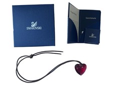 Swarovski Damen Halskette Herz Anhänger Rot Romantisch Strass 80cm