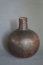 Afrika Flasche Krug Vase Becher Ton Schnitzerei Skulptur Maske anitk Figur Zulu