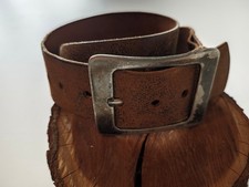 Breiter Damen Ledergürtel Jeans Belt für Lederhose Rind Schnalle wie Cowboysbelt
