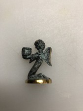 Kleiner Engel Kerzenhalter Gluttöter Messing patiniert 4,5 cm