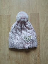 Steiff Mädchen Mütze rosa Größe 51 2-3Y Wollmütze mit Bommel
