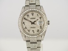 Rolex Datejust 126300 Arabic Dial Iced Out 41 mm Voll besetzt Top Zustand