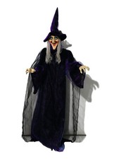 Europalms Halloween Deko Figur Hexe - Bewegung + Soundeffekt + LED - 175cm