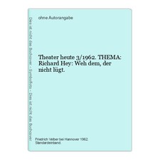 Theater heute 3/1962. THEMA
