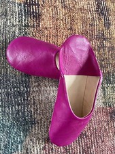 Orientalische marokkanische Babouche / Pantoffel Rosa Größe 40 Leder