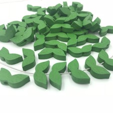 100X Holzperle Blattform für