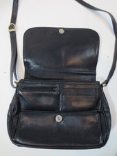 Saddle Bag 70-80er? Tasche Handtasche Echt-Leder schwarz innen auch Leder /8