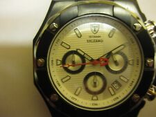 DETOMASO SALERNO Herren Armbanduhr Chronograph Edelstahl Schwarz Weiß